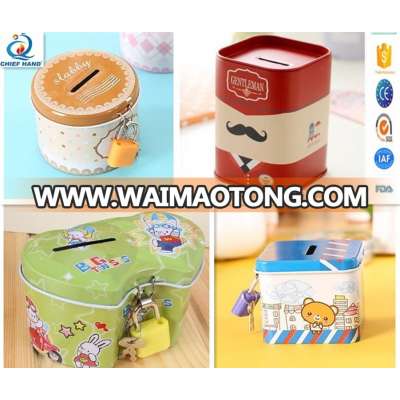 2018 Promotional Hot Sale Personalized Tin Can Money Saving Box